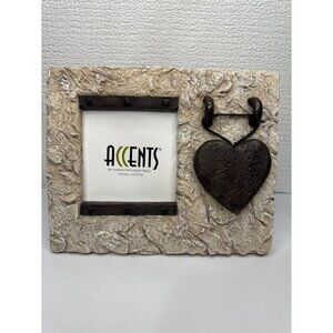Stone Look Picture Frame with Heart